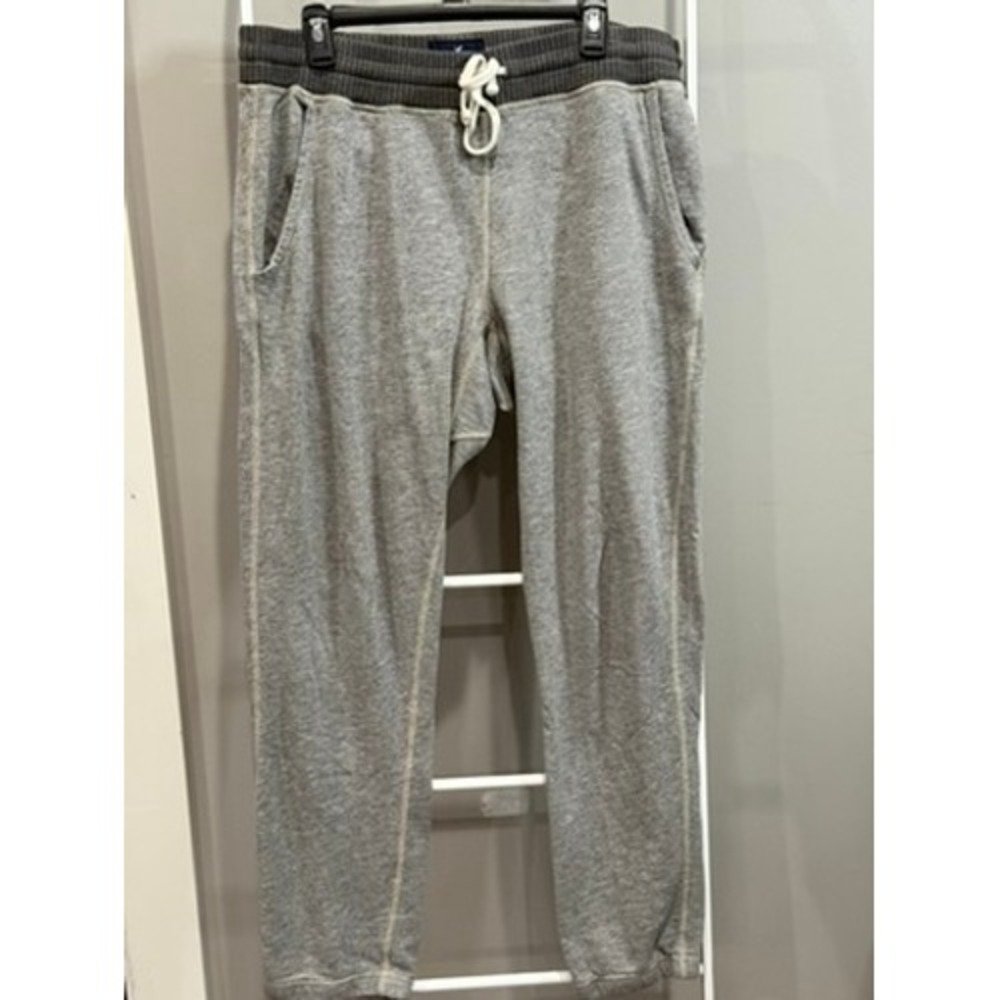 AE Outfitters Mens Gray Marl Jogger Sweatpants Size L Drawstring Preppy Athletic